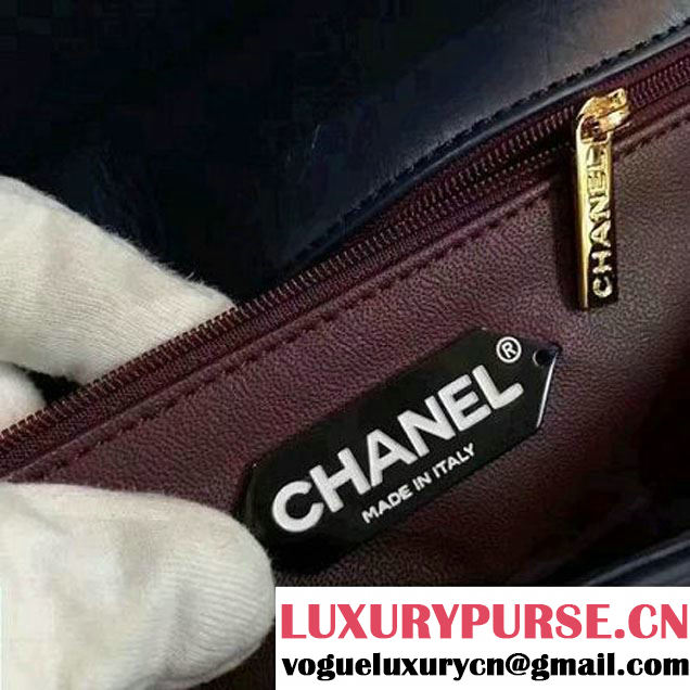 Chanel Aged Calfskin 2.55 Reissue Hanger Size 226 Bag Deep Blue A93646 F/W 2016 (KN-6121305 )