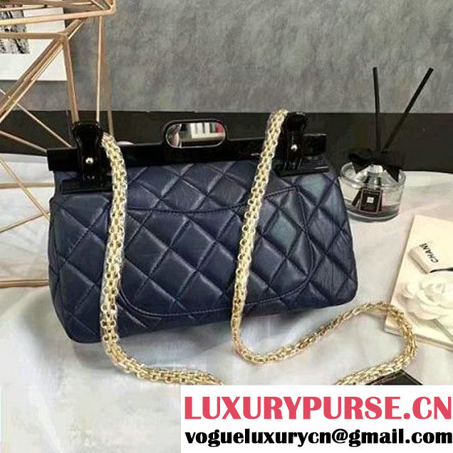 Chanel Aged Calfskin 2.55 Reissue Hanger Size 226 Bag Deep Blue A93646 F/W 2016 (KN-6121305 )