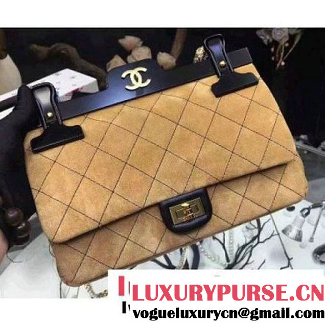 Chanel Beige Suede Calfskin 2.55 Reissue Hanger Size 226 Bag A93646 F/W 2016 (2A057-6121306 )