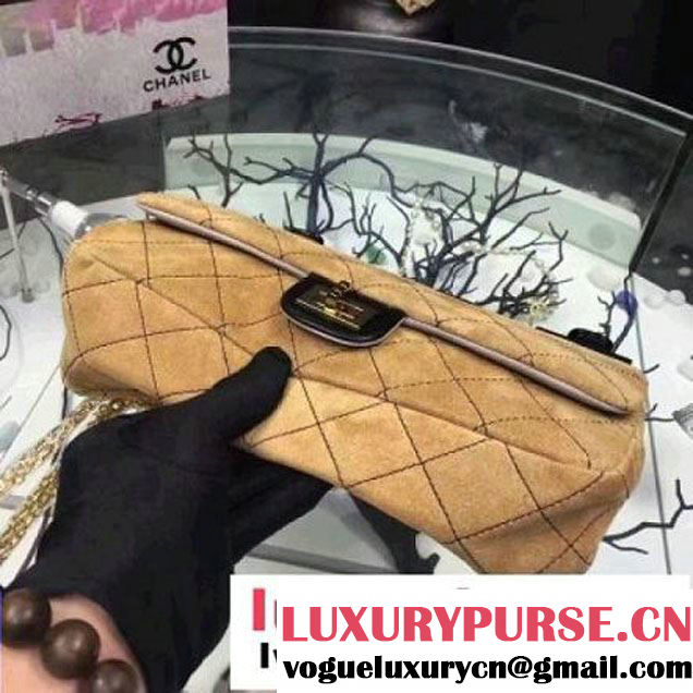 Chanel Beige Suede Calfskin 2.55 Reissue Hanger Size 226 Bag A93646 F/W 2016 (2A057-6121306 )
