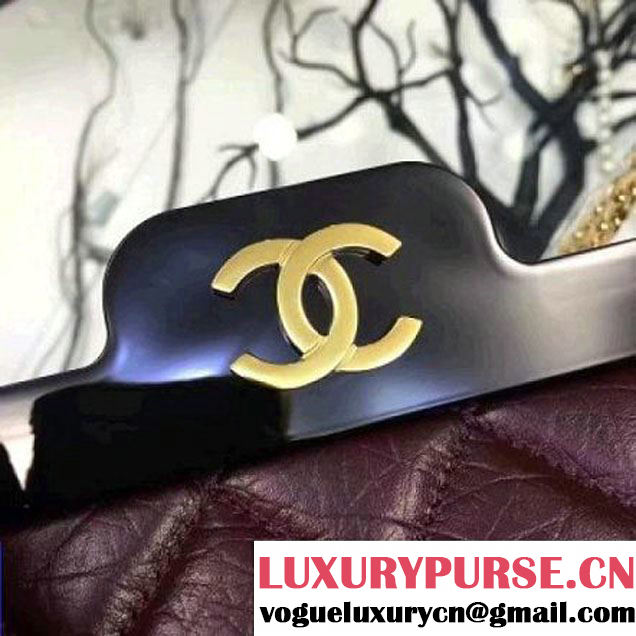 Chanel Aged Calfskin 2.55 Reissue Hanger Size 226 Bag Burgundy A93646 F/W 2016 (2A057-6121307 )