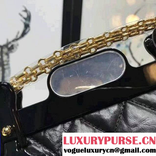Chanel Aged Calfskin 2.55 Reissue Hanger Mini Bag Black With Flowers A93600 F/W 2016 (KN-6122701 )
