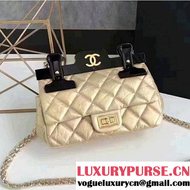 Chanel Aged Calfskin 2.55 Reissue Hanger Mini Bag Gold A93600 F/W 2016 (KN-7010411 )