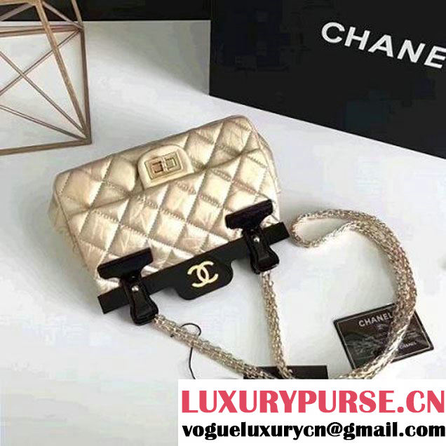 Chanel Aged Calfskin 2.55 Reissue Hanger Mini Bag Gold A93600 F/W 2016 (KN-7010411 )