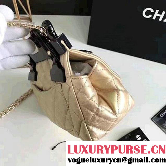 Chanel Aged Calfskin 2.55 Reissue Hanger Mini Bag Gold A93600 F/W 2016 (KN-7010411 )