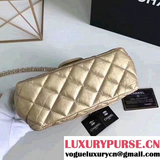 Chanel Aged Calfskin 2.55 Reissue Hanger Mini Bag Gold A93600 F/W 2016 (KN-7010411 )