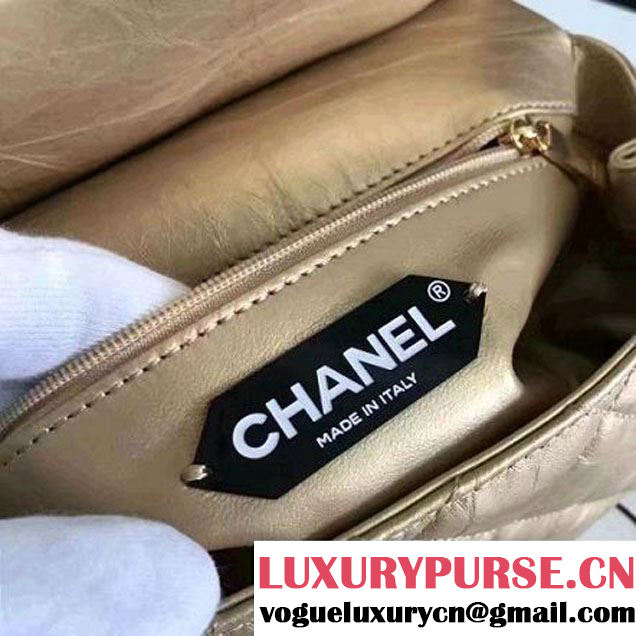 Chanel Aged Calfskin 2.55 Reissue Hanger Mini Bag Gold A93600 F/W 2016 (KN-7010411 )