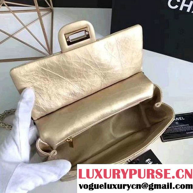 Chanel Aged Calfskin 2.55 Reissue Hanger Mini Bag Gold A93600 F/W 2016 (KN-7010411 )