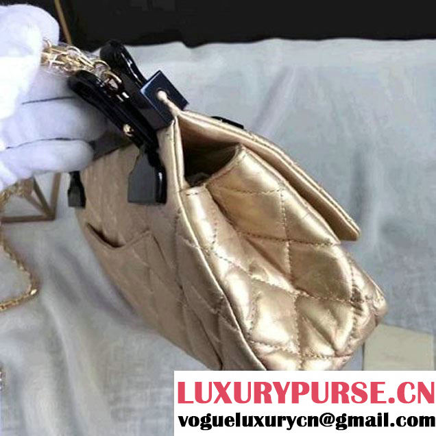 Chanel Aged Calfskin 2.55 Reissue Hanger Size 226 Bag Gold A93646 F/W 2016 (KN-7010412 )