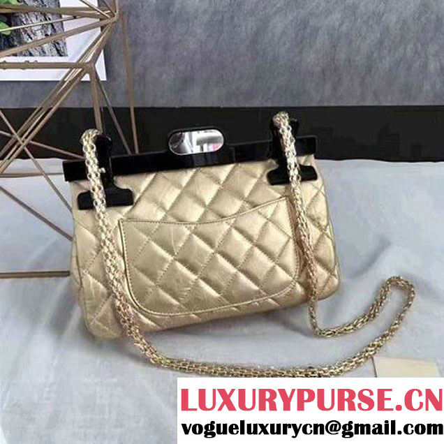 Chanel Aged Calfskin 2.55 Reissue Hanger Size 226 Bag Gold A93646 F/W 2016 (KN-7010412 )