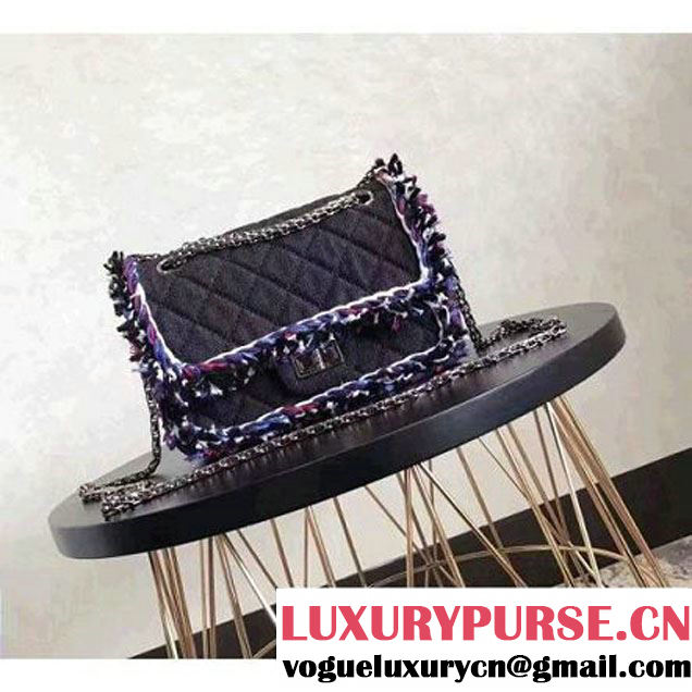 Chanel Denim With Blue Camellias Embroideries 2.55 Rissue Size 220 Bag A37584 2017 (KN-7052001 )
