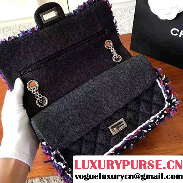 Chanel Denim With Blue Camellias Embroideries 2.55 Rissue Size 225 Bag A37586 2017 (KN-7052002 )