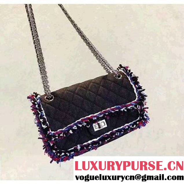 Chanel Denim With Blue Camellias Embroideries 2.55 Rissue Size 225 Bag A37586 2017 (KN-7052002 )