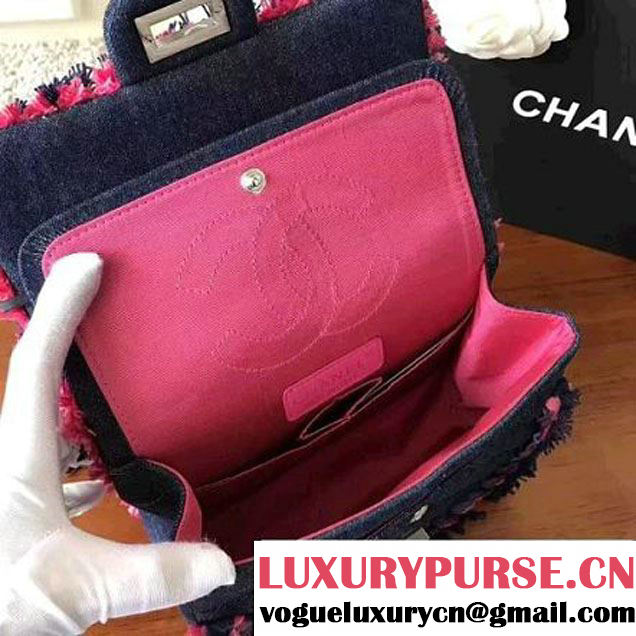 Chanel Denim With Pink Camellias Embroideries 2.55 Rissue Size 220 Bag A37584 2017 (KN-7052003 )