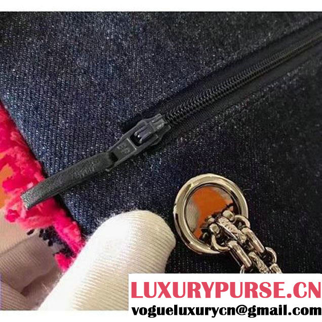 Chanel Denim With Pink Camellias Embroideries 2.55 Rissue Size 220 Bag A37584 2017 (KN-7052003 )