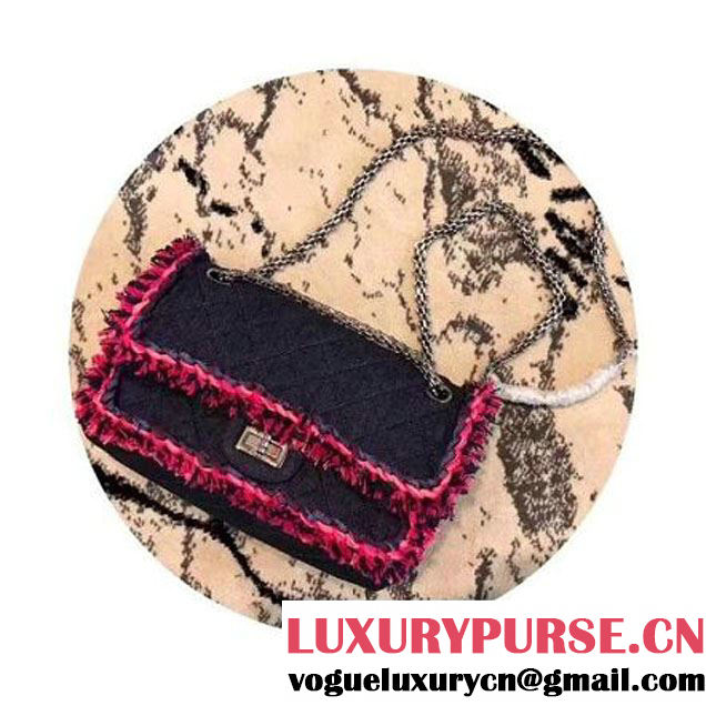 Chanel Denim With Pink Camellias Embroideries 2.55 Rissue Size 225 Bag A37586 2017 (KN-7052004 )