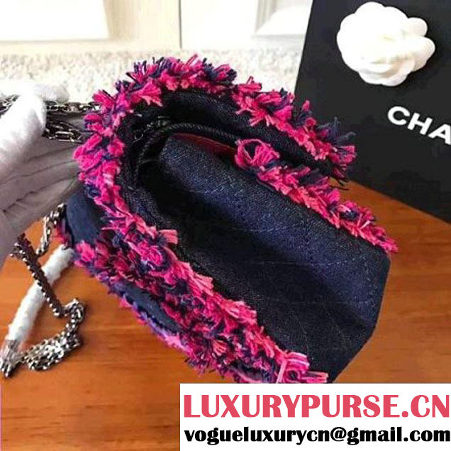 Chanel Denim With Pink Camellias Embroideries 2.55 Rissue Size 225 Bag A37586 2017 (KN-7052004 )