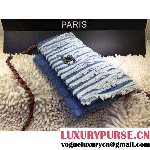 Chanel Fringed Denim Flap Bag  (1a208-032405 )