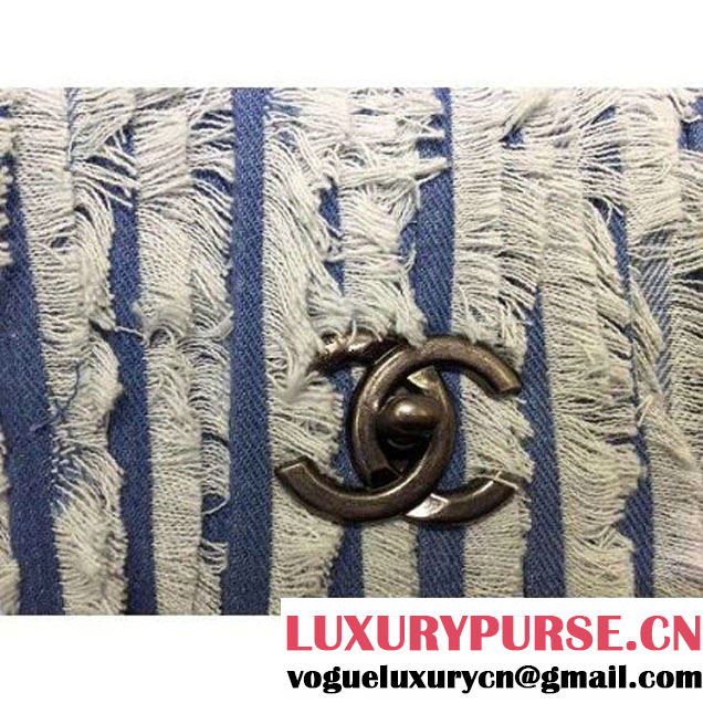 Chanel Fringed Denim Flap Bag  (1a208-032405 )
