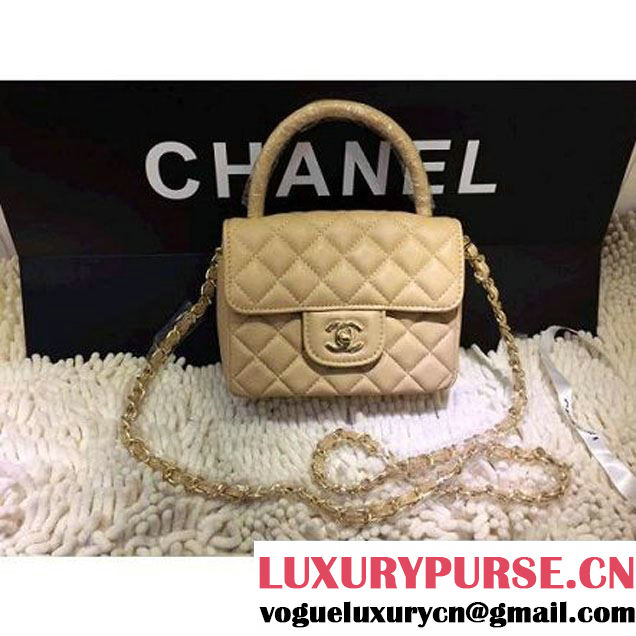 Chanel Small Flap Tote/Shoulder Bag Apricot(Gold Hardware) (1a208-032406 )