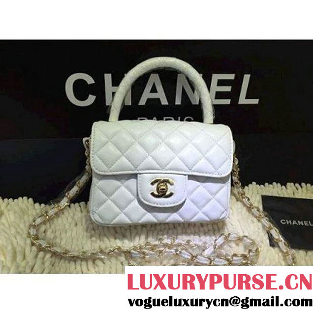 Chanel Small Flap Tote/Shoulder Bag White(Gold Hardware) (1a208-032407 )