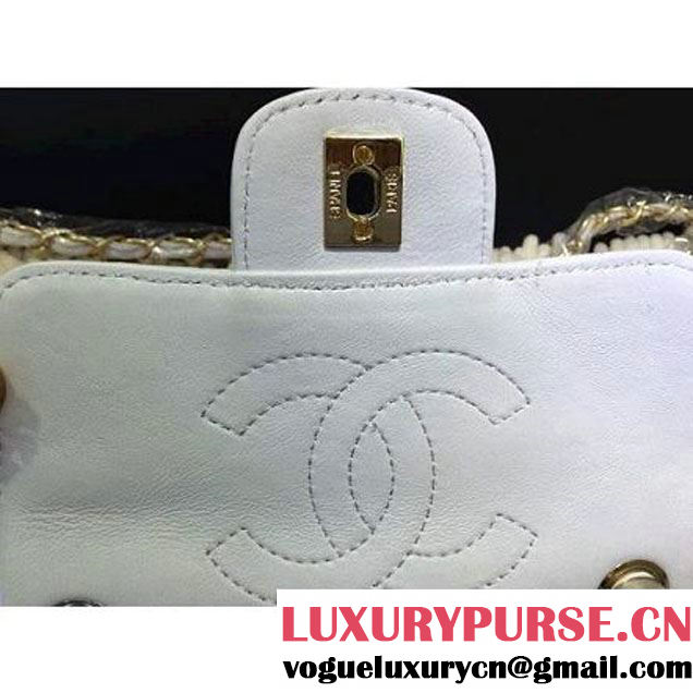Chanel Small Flap Tote/Shoulder Bag White(Gold Hardware) (1a208-032407 )