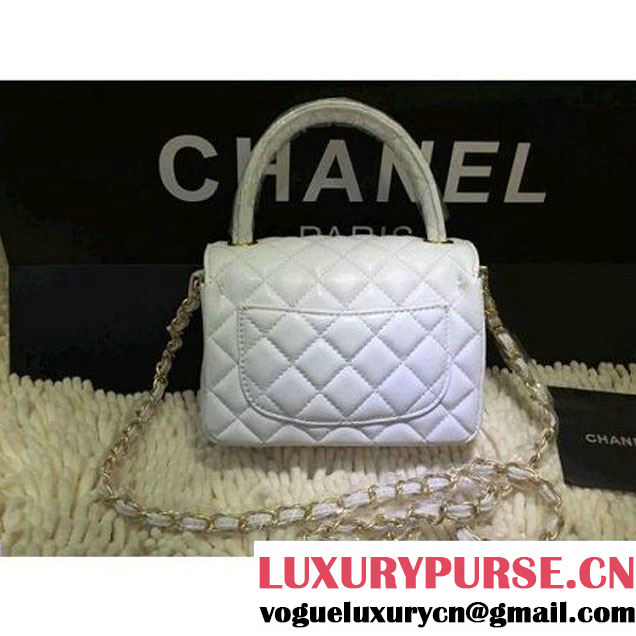 Chanel Small Flap Tote/Shoulder Bag White(Gold Hardware) (1a208-032407 )