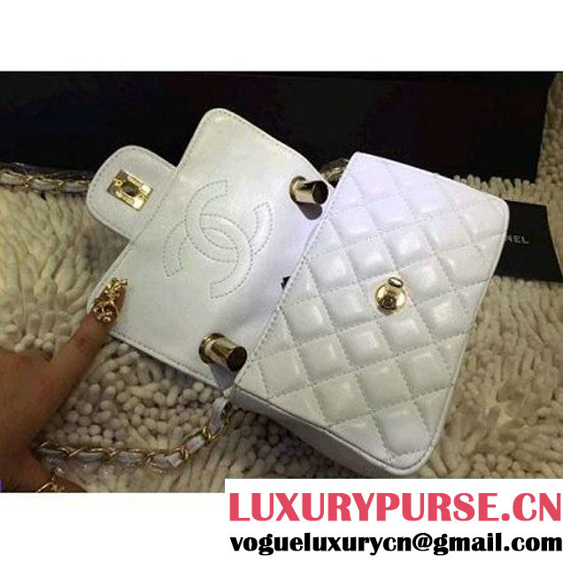 Chanel Small Flap Tote/Shoulder Bag White(Gold Hardware) (1a208-032407 )