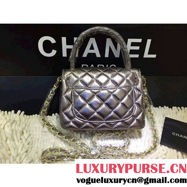 Chanel Small Flap Tote/Shoulder Bag Silvery Grey(Gold Hardware ) (1a208-032409 )