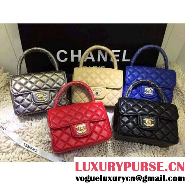 Chanel Small Flap Tote/Shoulder Bag Silvery Grey(Gold Hardware ) (1a208-032409 )
