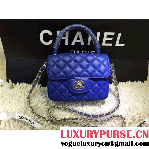 Chanel Small Flap Tote/Shoulder Bag Blue (Gold Hardware) (1a208-032411 )