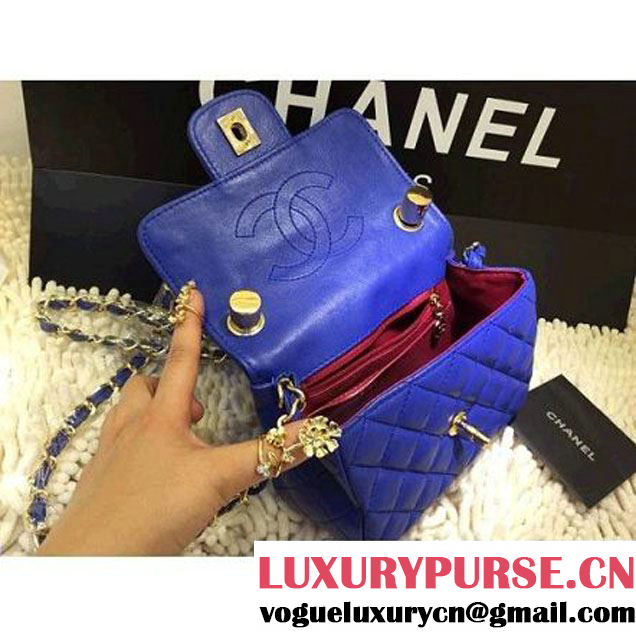 Chanel Small Flap Tote/Shoulder Bag Blue (Gold Hardware) (1a208-032411 )