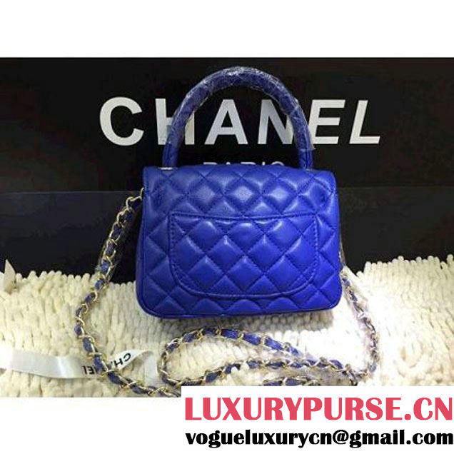 Chanel Small Flap Tote/Shoulder Bag Blue (Gold Hardware) (1a208-032411 )