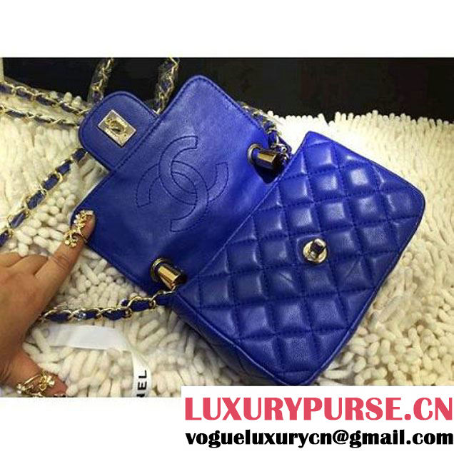 Chanel Small Flap Tote/Shoulder Bag Blue (Gold Hardware) (1a208-032411 )