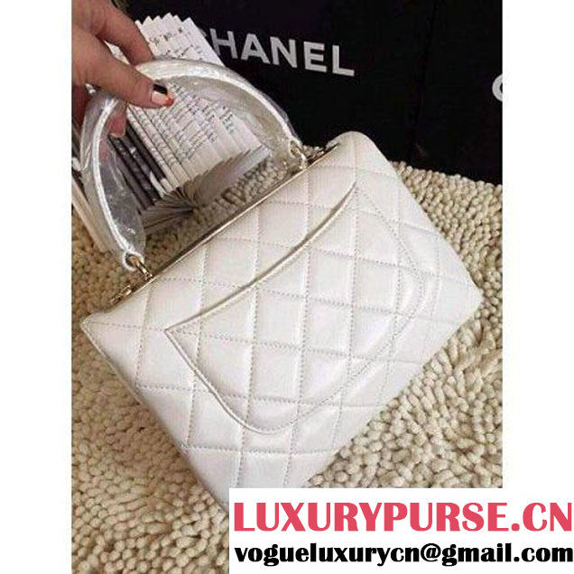 Chanel Small Quilted Lambskin Flap Bag White (HDD-3682 )