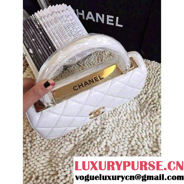 Chanel Small Quilted Lambskin Flap Bag White (HDD-3682 )