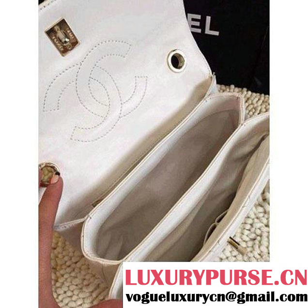 Chanel Small Quilted Lambskin Flap Bag White (HDD-3682 )