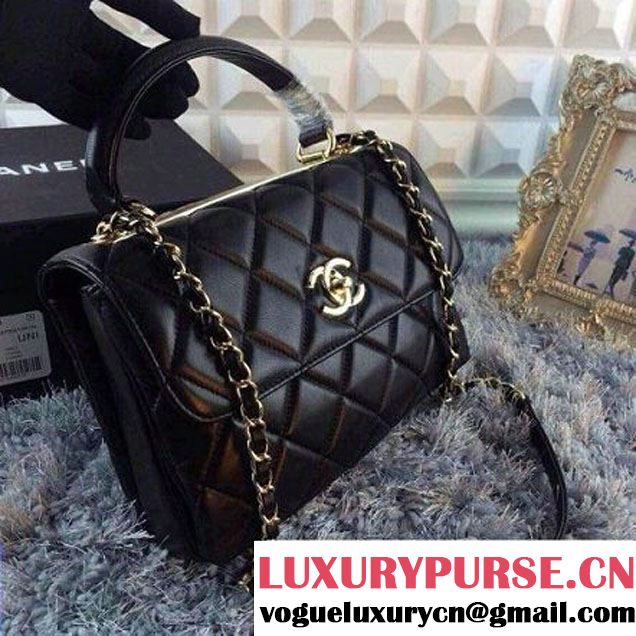 Chanel Small Quilted Lambskin Flap Bag Black (HDD-3683 )
