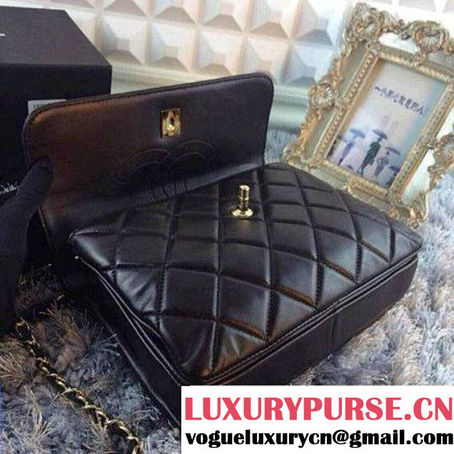 Chanel Small Quilted Lambskin Flap Bag Black (HDD-3683 )