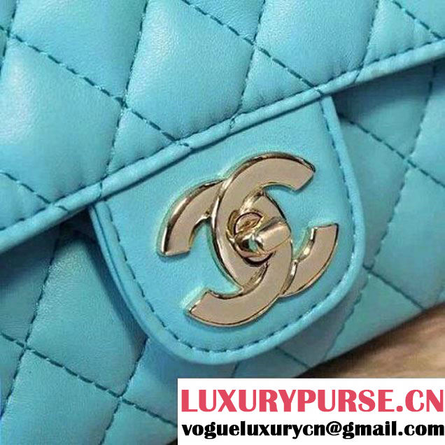 Chanel Classic Mini Lambskin Flap Bag in Cyan (2a205-041401 )