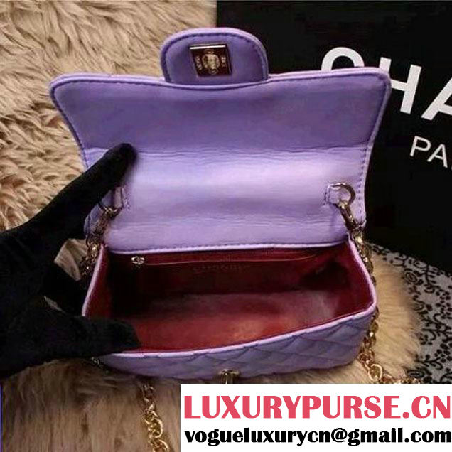 Chanel Classic Mini Lambskin Flap Bag in Lilac (2a205-041402 )