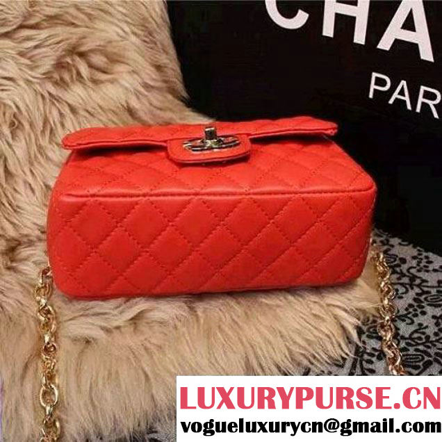 Chanel Classic Mini Lambskin Flap Bag in Red (2a205-041403 )