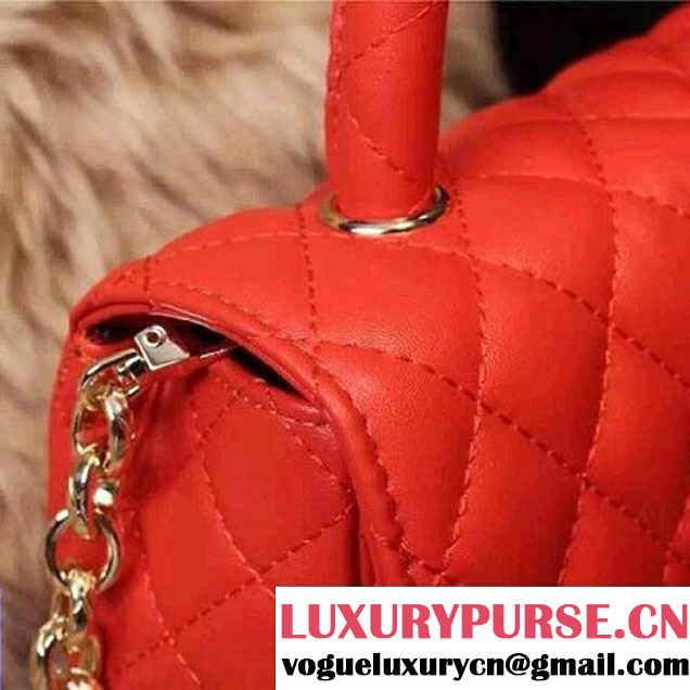 Chanel Classic Mini Lambskin Flap Bag in Red (2a205-041403 )
