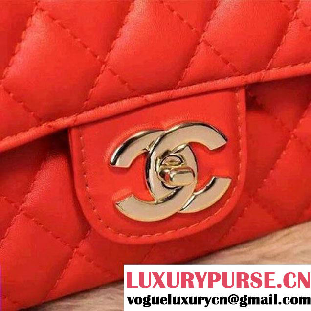 Chanel Classic Mini Lambskin Flap Bag in Red (2a205-041403 )
