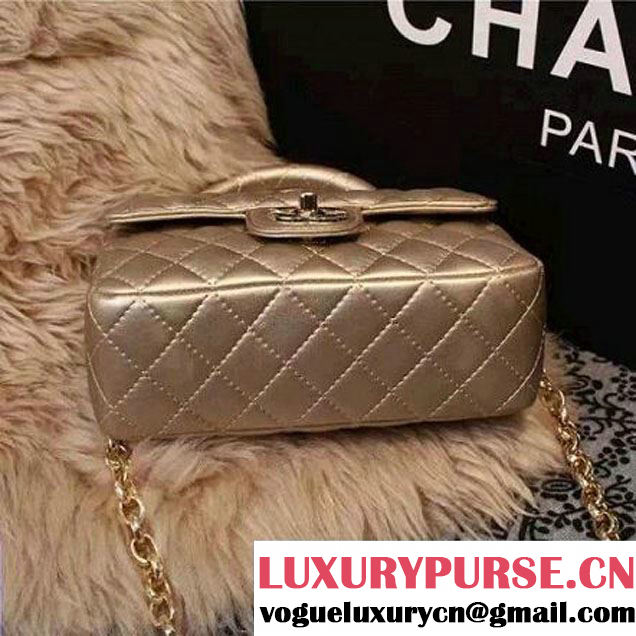 Chanel Classic Mini Lambskin Flap Bag in Gold (2a205-041405 )