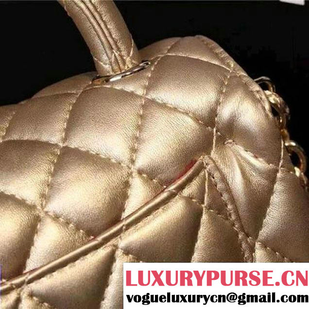Chanel Classic Mini Lambskin Flap Bag in Gold (2a205-041405 )