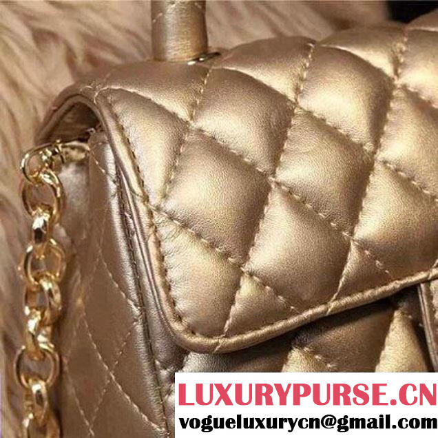 Chanel Classic Mini Lambskin Flap Bag in Gold (2a205-041405 )