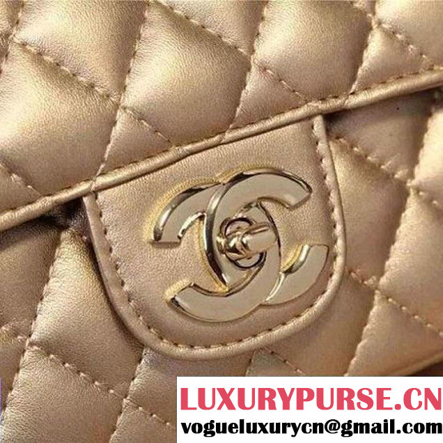 Chanel Classic Mini Lambskin Flap Bag in Gold (2a205-041405 )