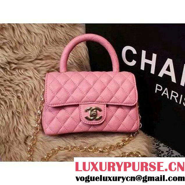 Chanel Classic Mini Lambskin Flap Bag in Pink (2a205-041406 )