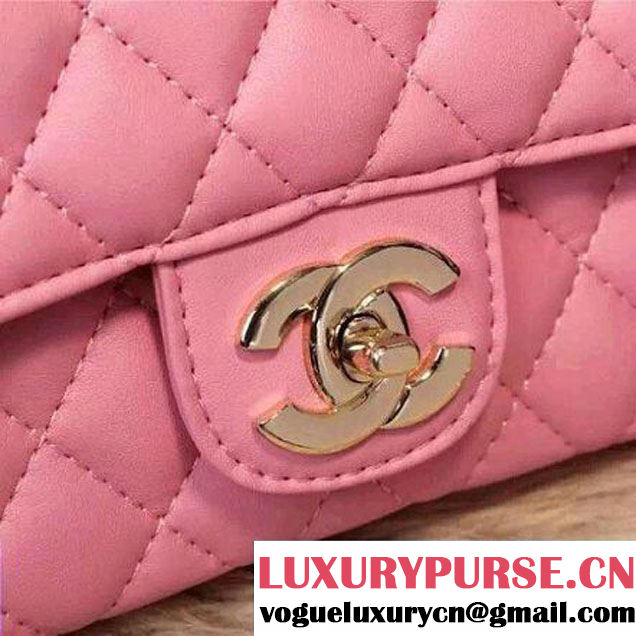 Chanel Classic Mini Lambskin Flap Bag in Pink  (2a205-041406 )
